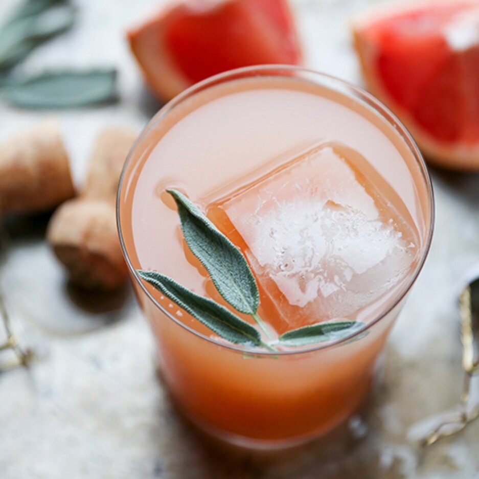 Christmas Brunch Signature Cocktail ... Grapefruit and Sage Champagne Cocktails