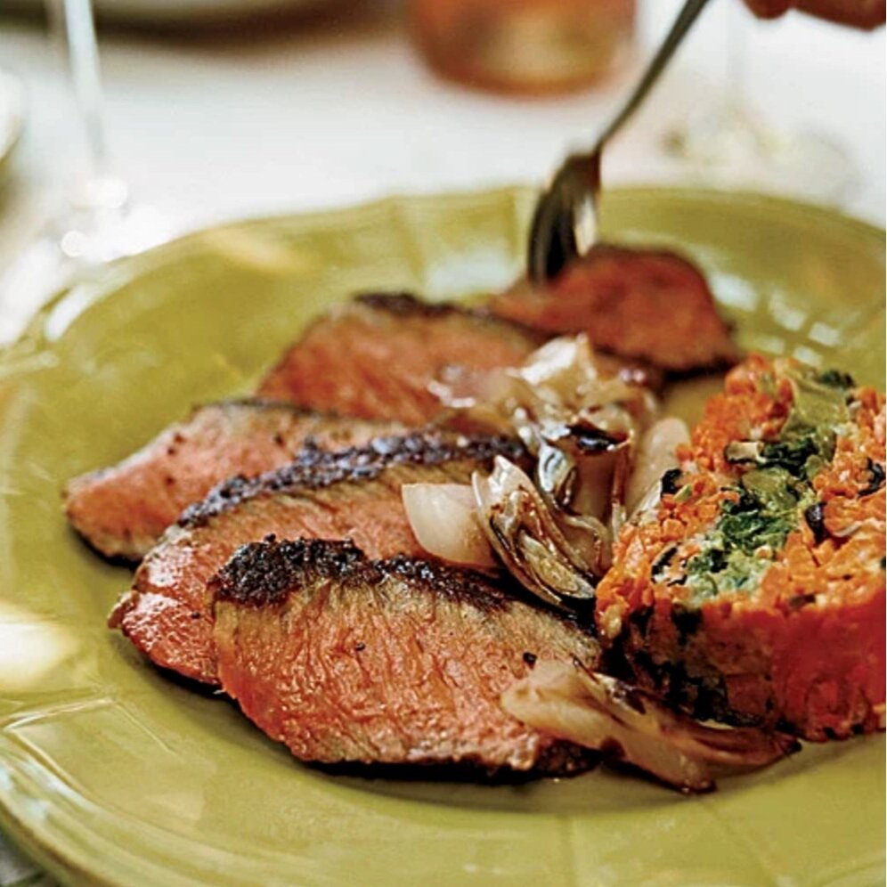 Grilled Steaks with Sweet-Spicy Hoison Sauce