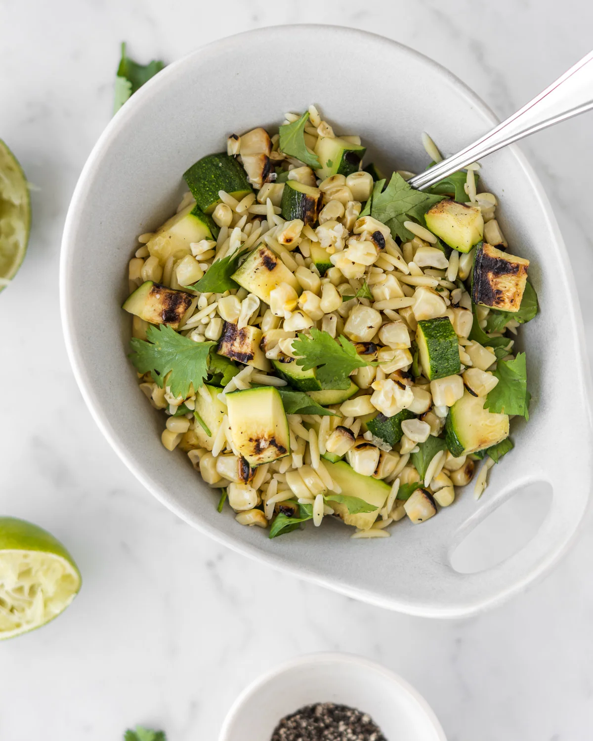 orzo salad with grilled corn, zucchini and lime with spice seasonal food blog.jpg