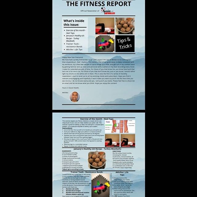 1st issue of the Fitness Report is live! This goes out once a month to all subscribers for free. To get your copy, head over to trainwithakhilles.com and sign up for the newsletter on the home page. Hope to bring relevant and engaging content to your