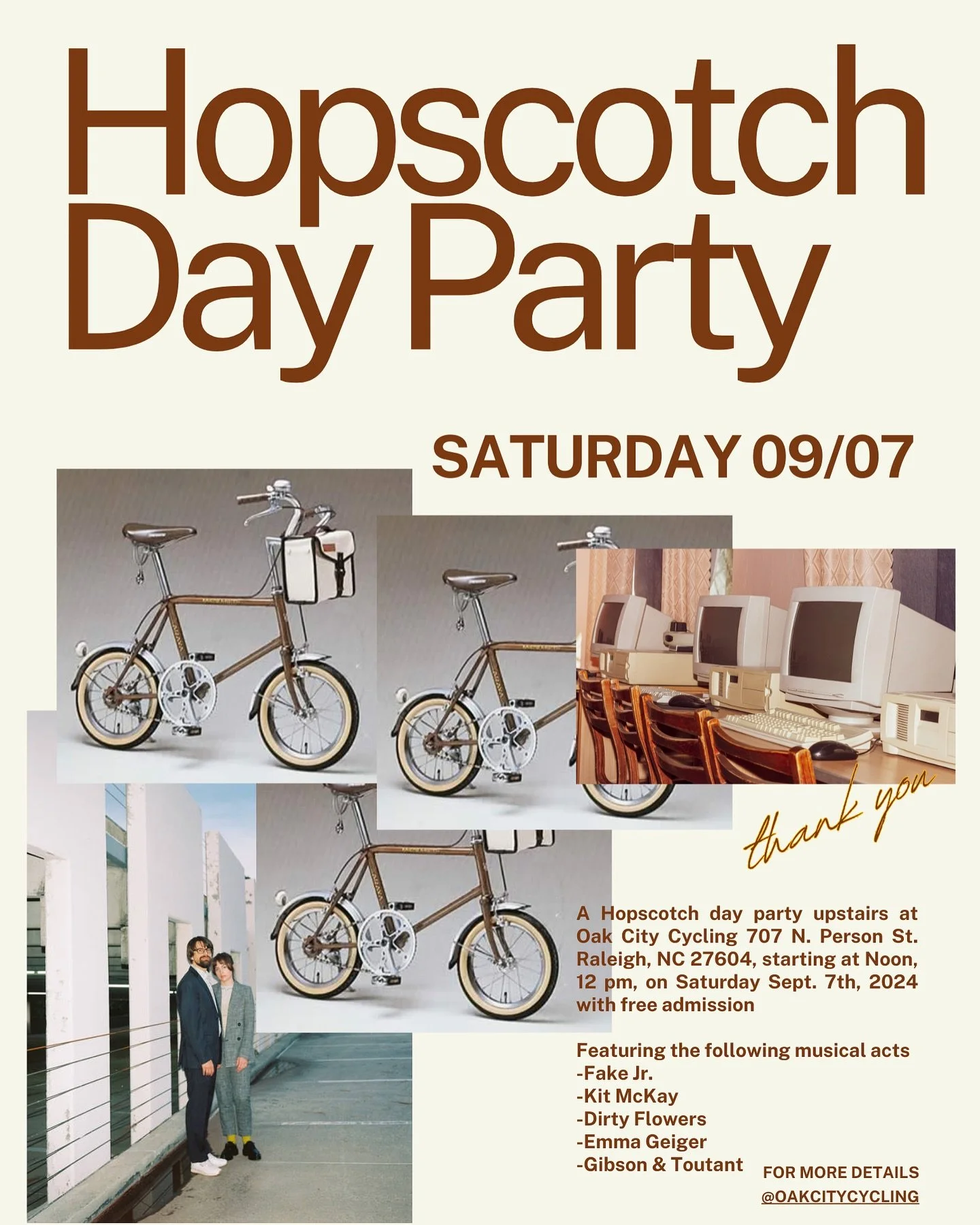 last show in the triangle for a little while coming up, very excited for these bands &amp; this show🚲 photos ~2007