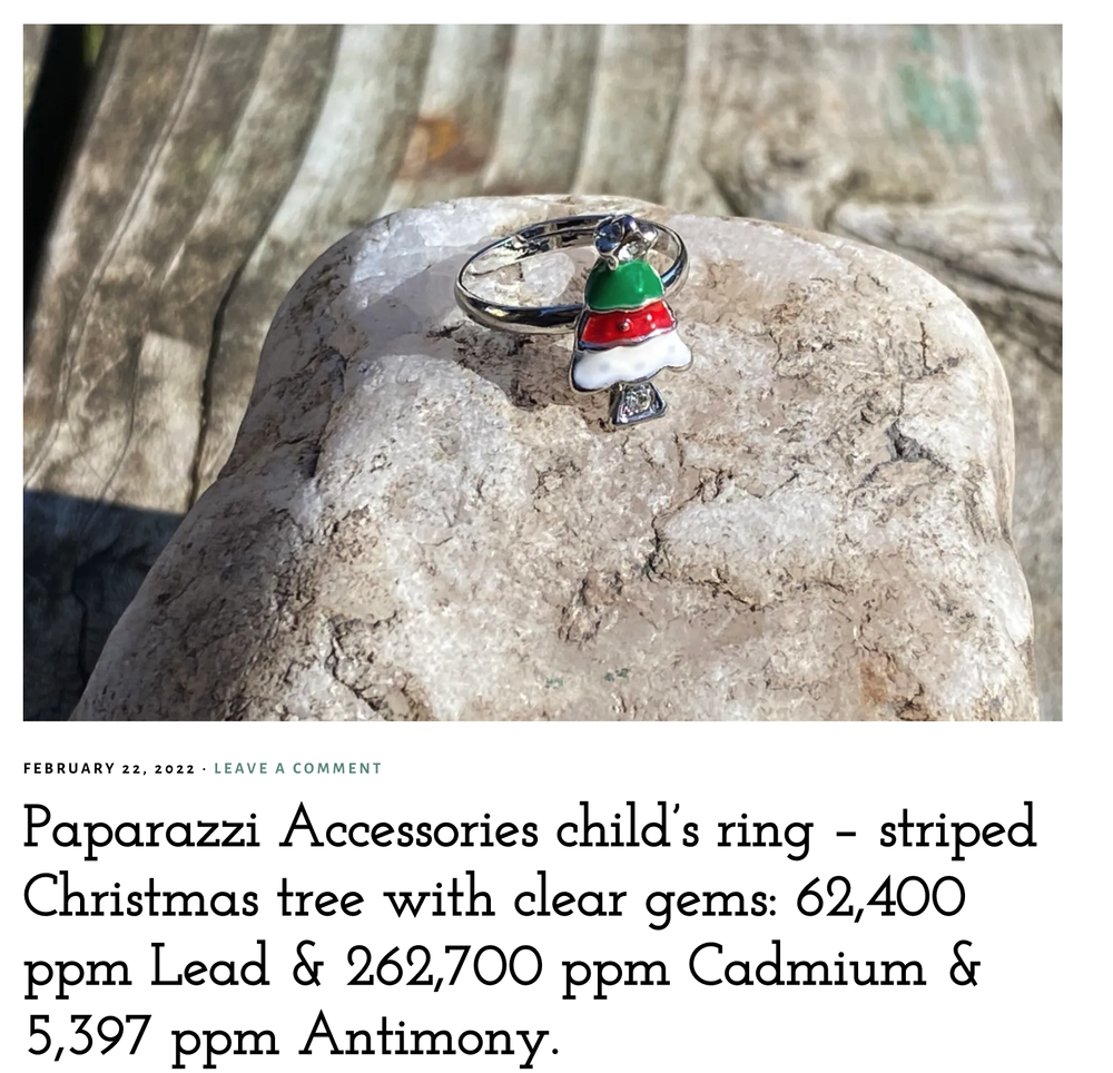 Children's ring with CRAZY high lead level