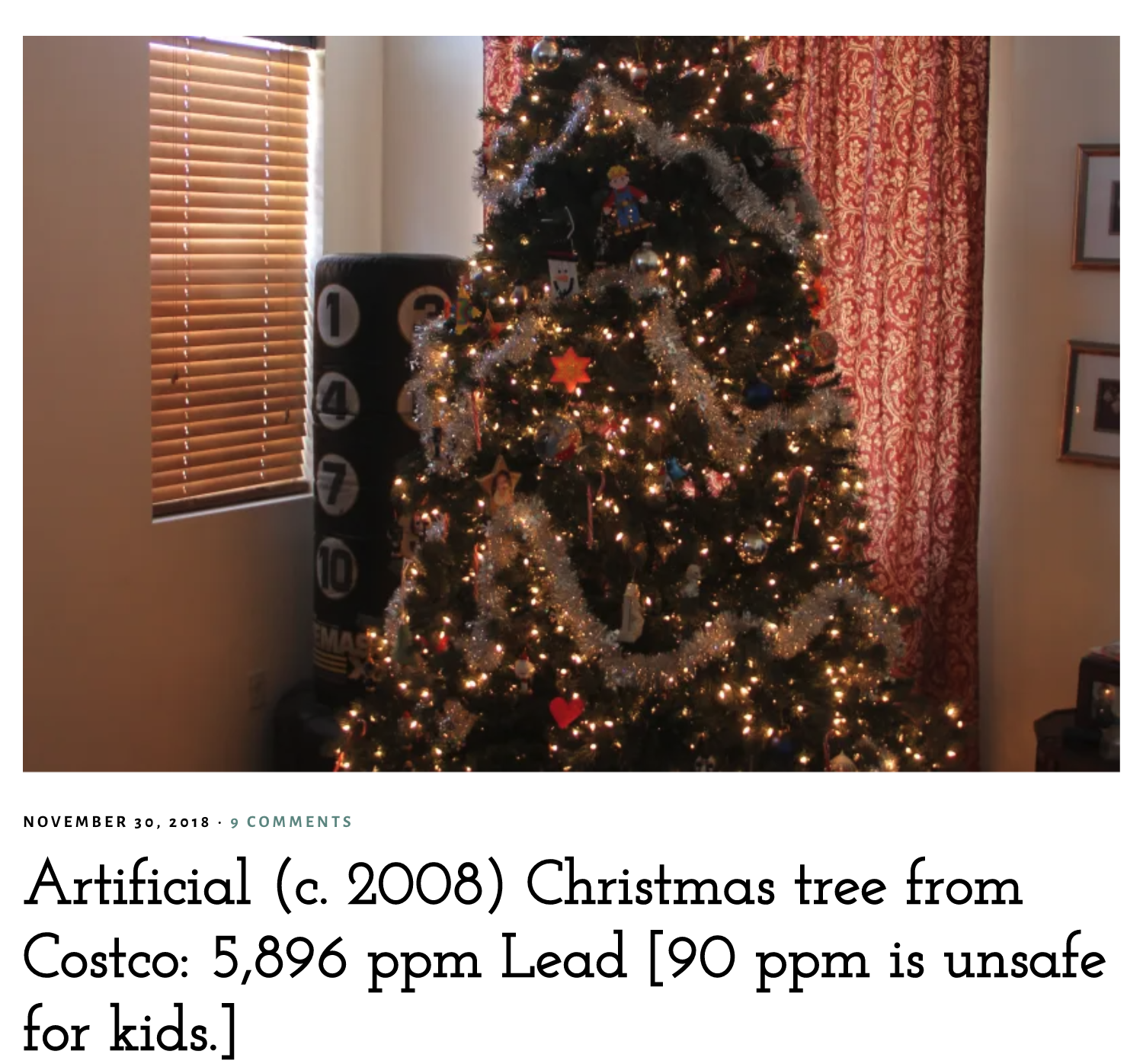 Costco tree with highest lead level tested