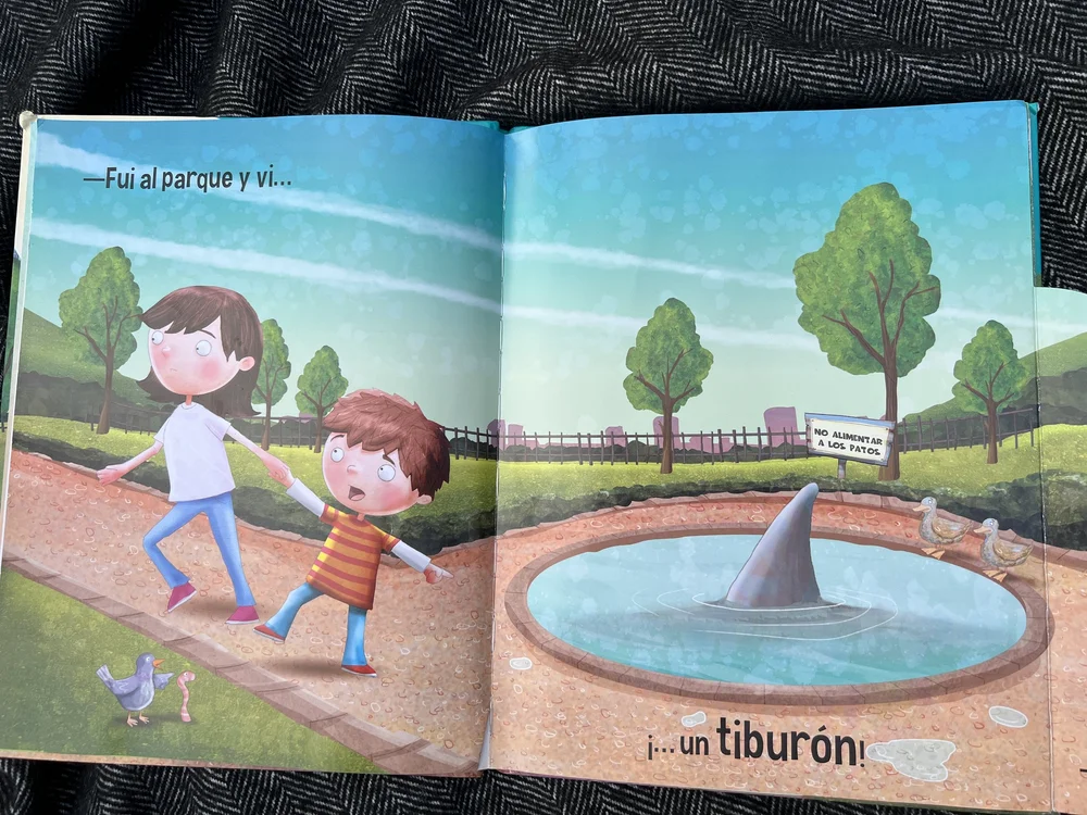 We went to the park and I saw... a shark!