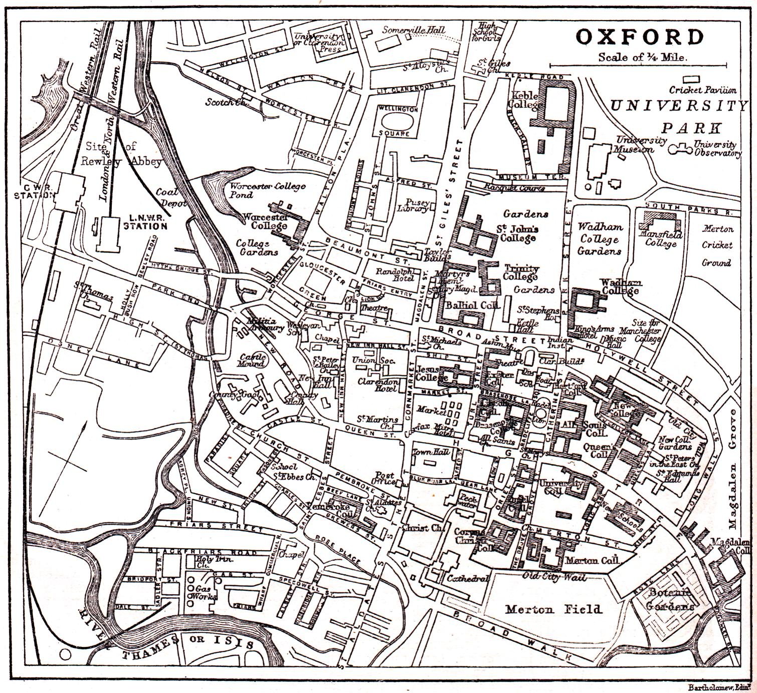 Map, 1900 AD, Labeled River Isis