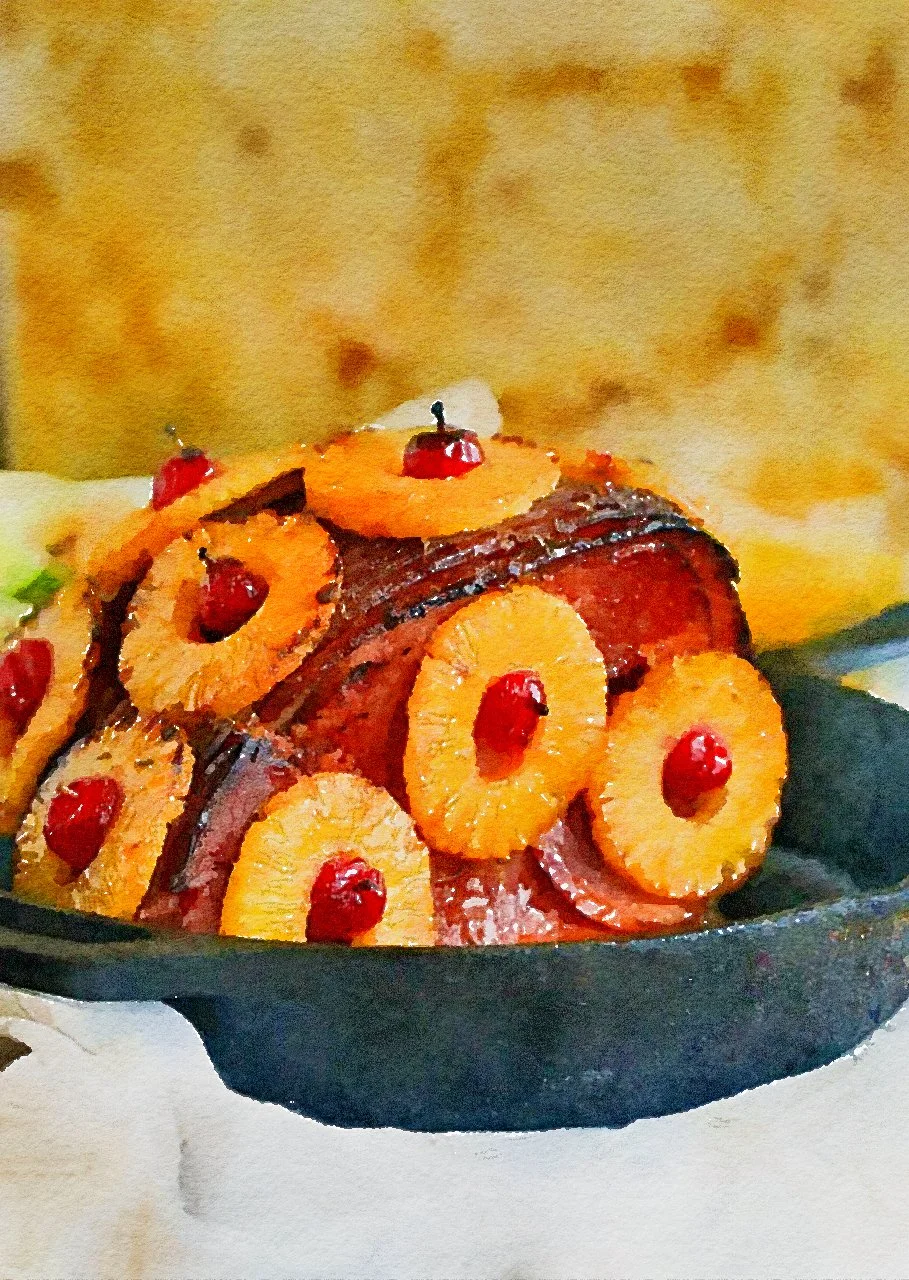 Pineapple Cherry Honey Glazed Ham