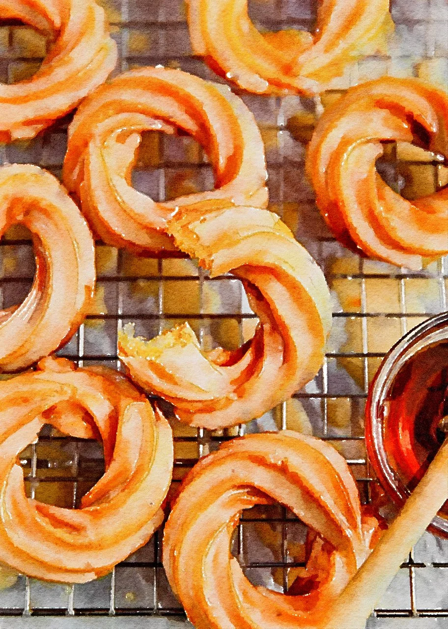 Vanilla Bean Honey Glazed Crullers