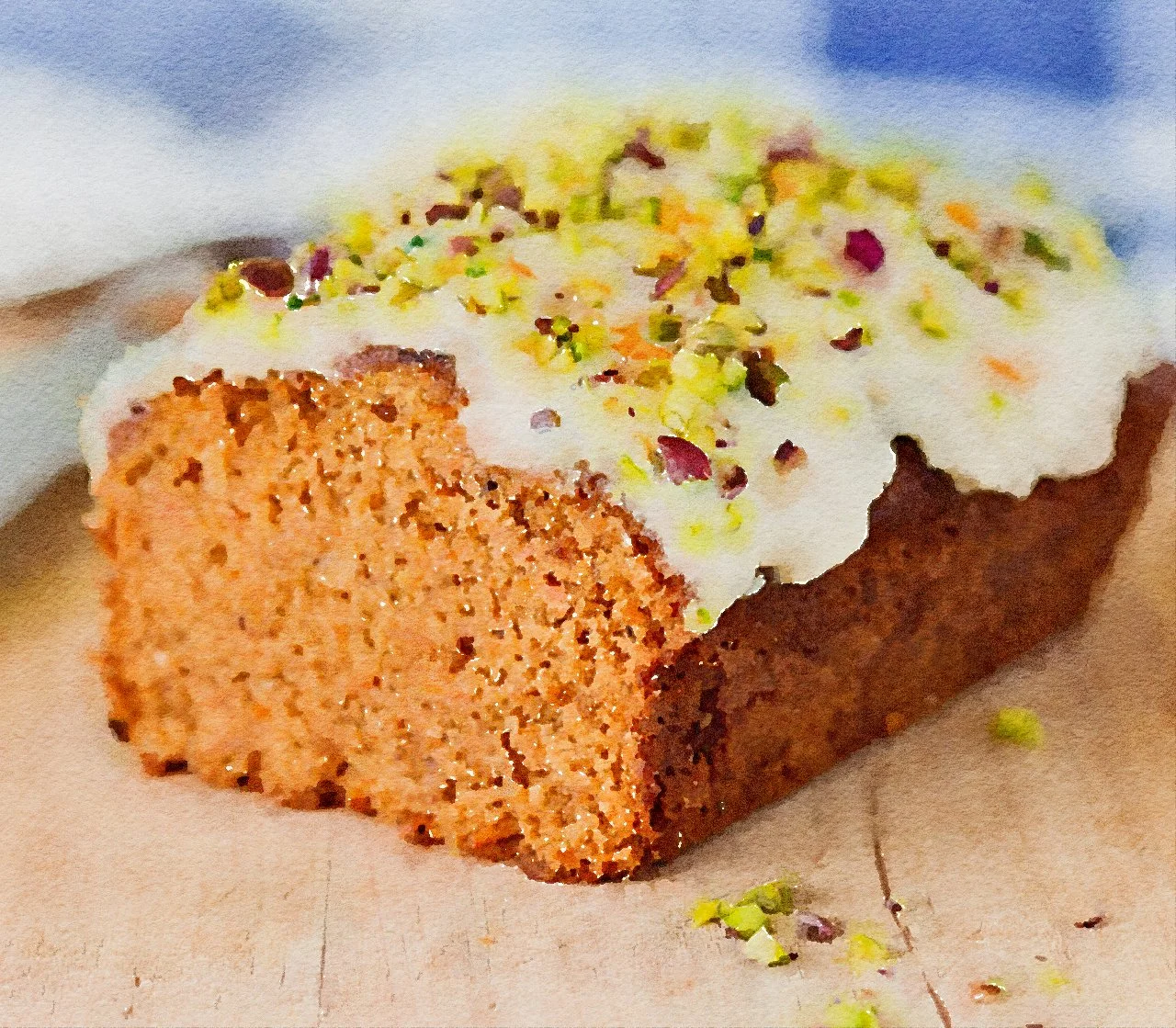 Vegan carrot cake with delicate frosting