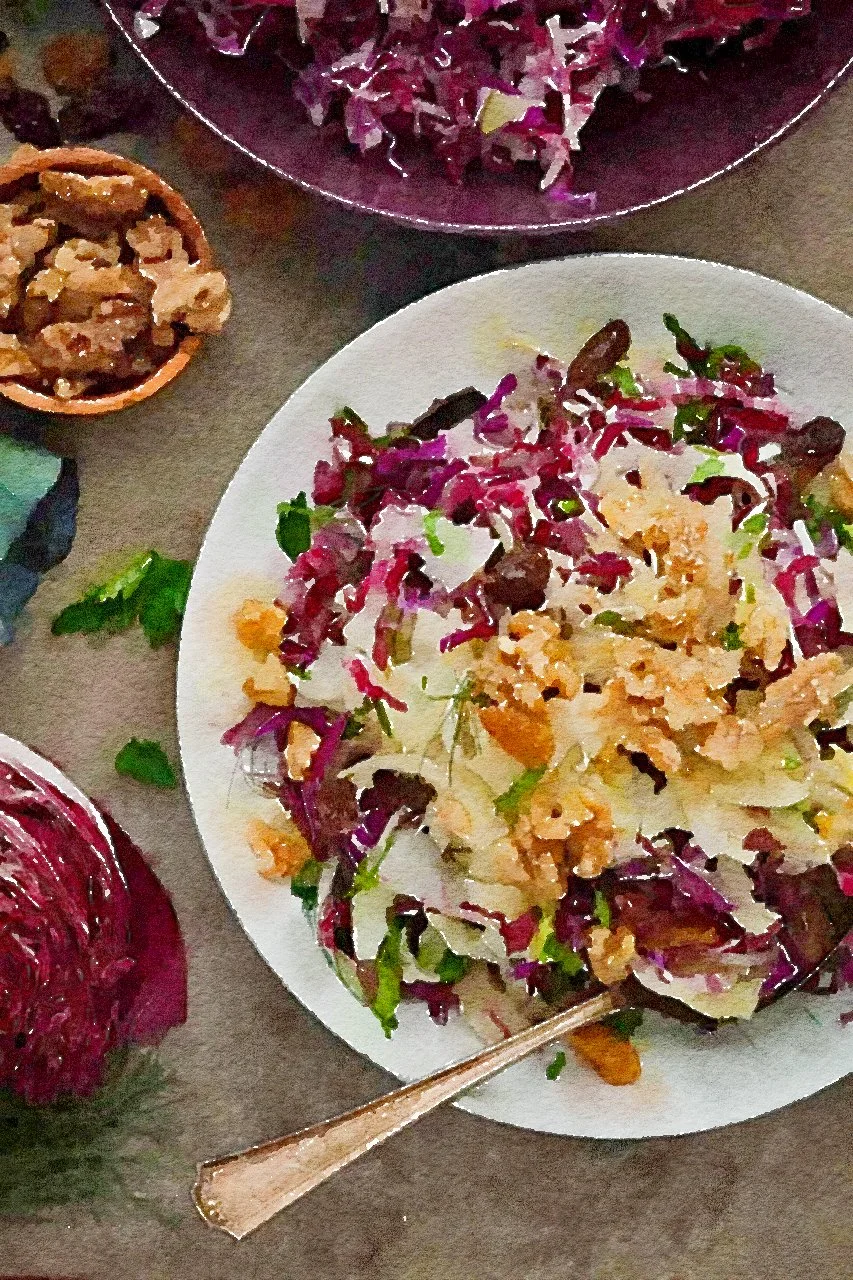 Pickled Cabbage, Apple and Radish Salad
