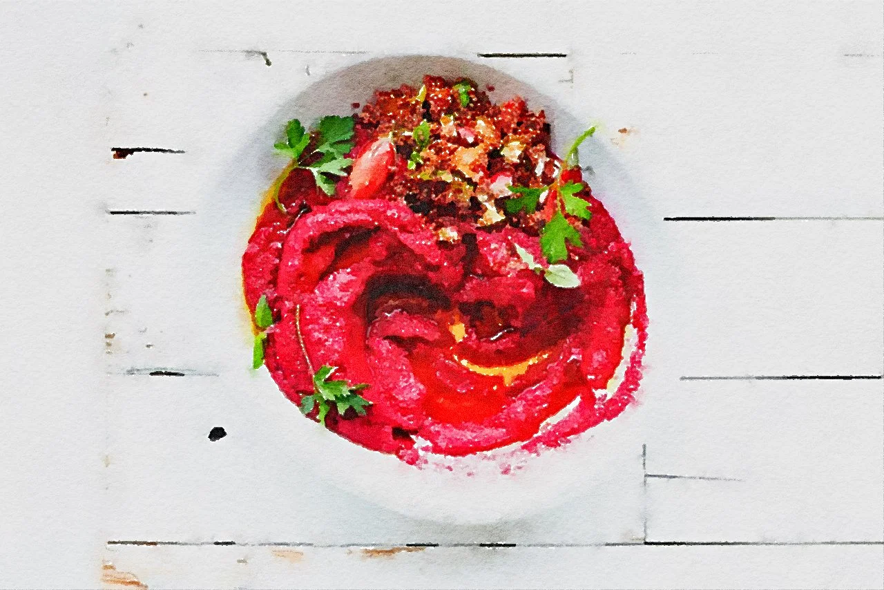 Beet and Sprouted Chickpea Hummus