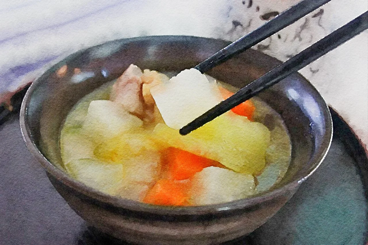 Radish, Daikon and Carrot Soup