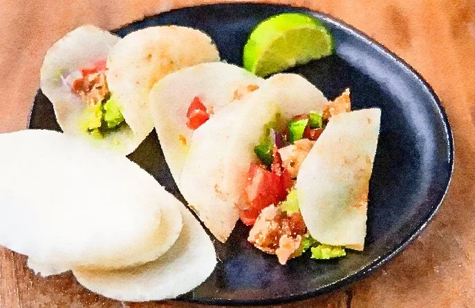 Fish Tacos on Jicama "Tortillas"