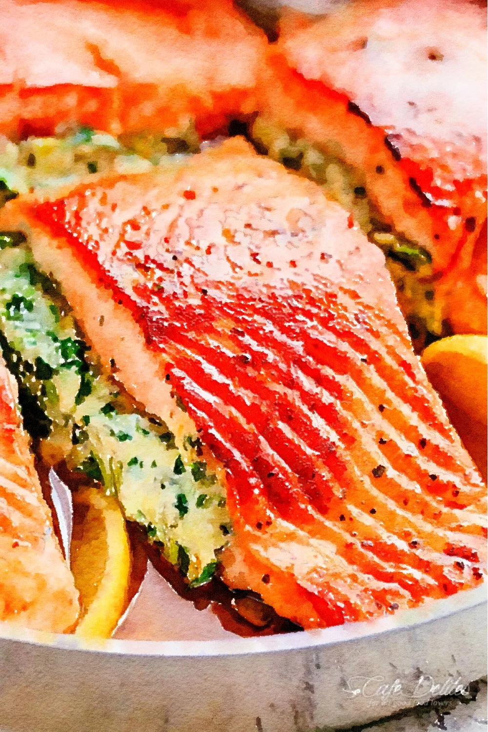 Creamy Spinach Stuffed Salmon