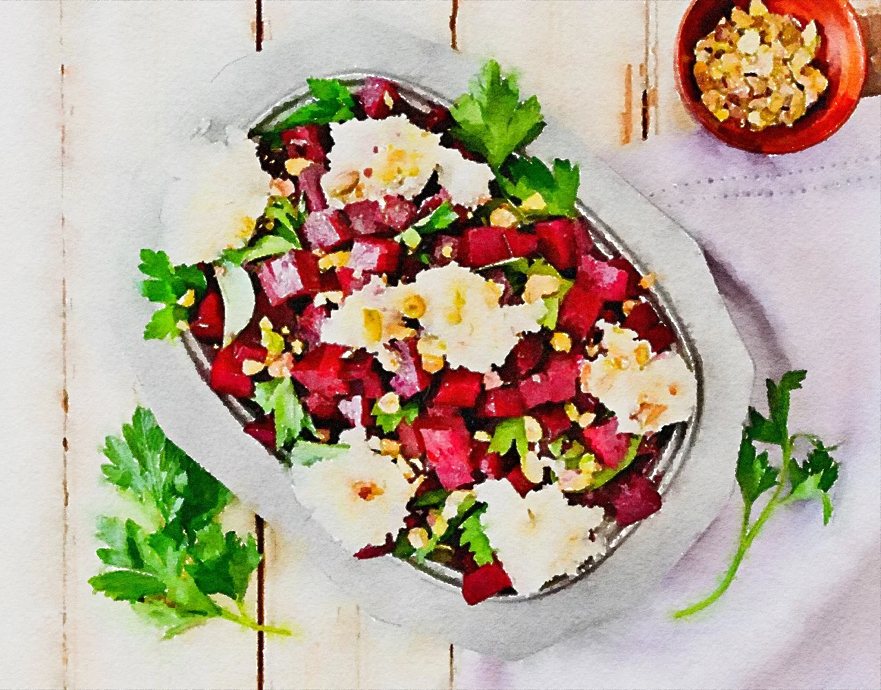 Roasted Beet Salad with Whipped Goat Cheese
