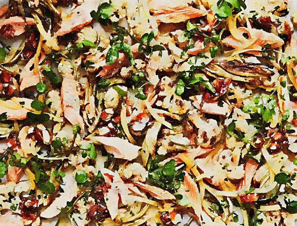 Smoked Trout and Roasted Fennel and Cauliflower Salad