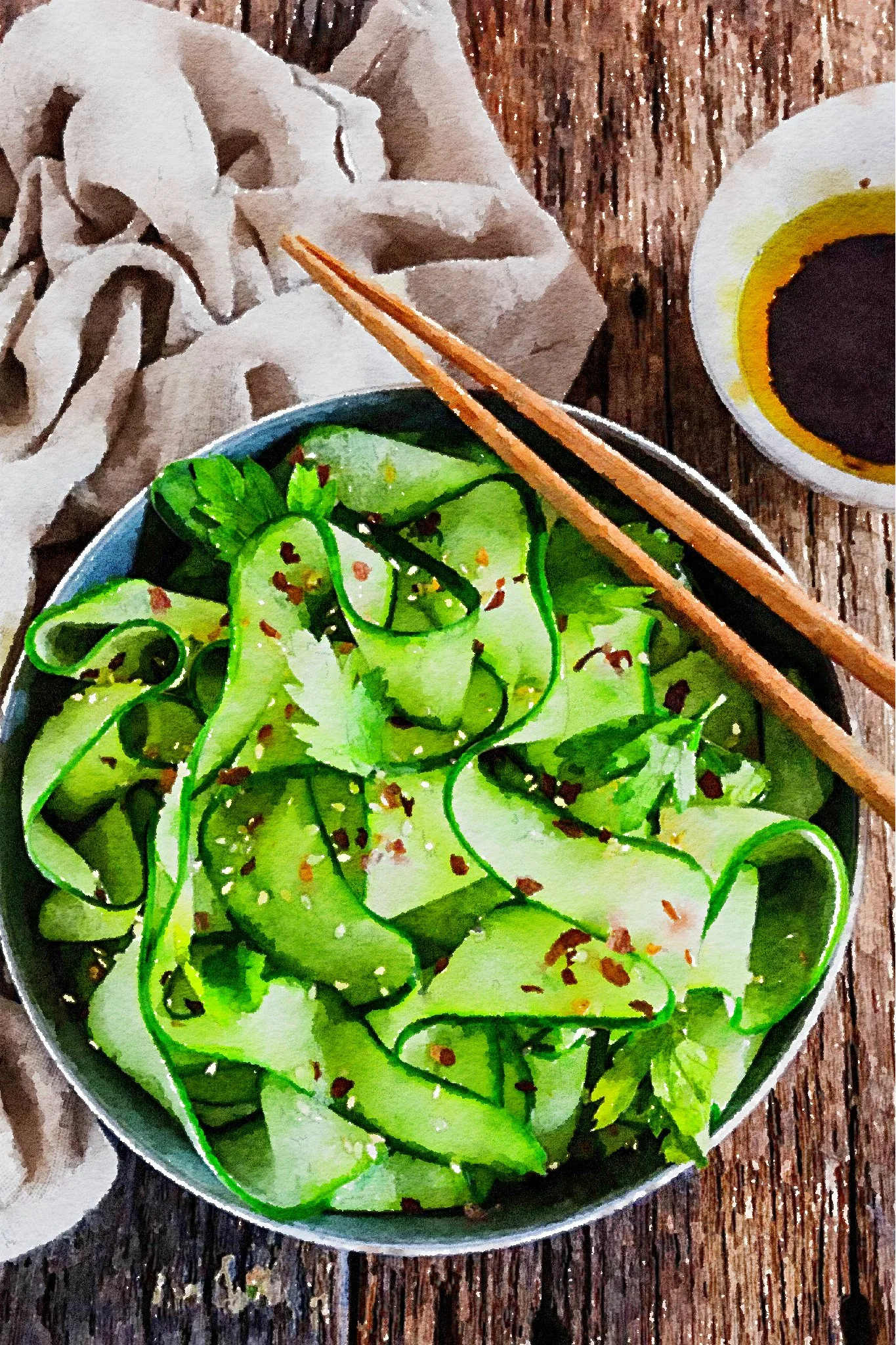 Cucumber Salad with Sesame Ginger Dressing