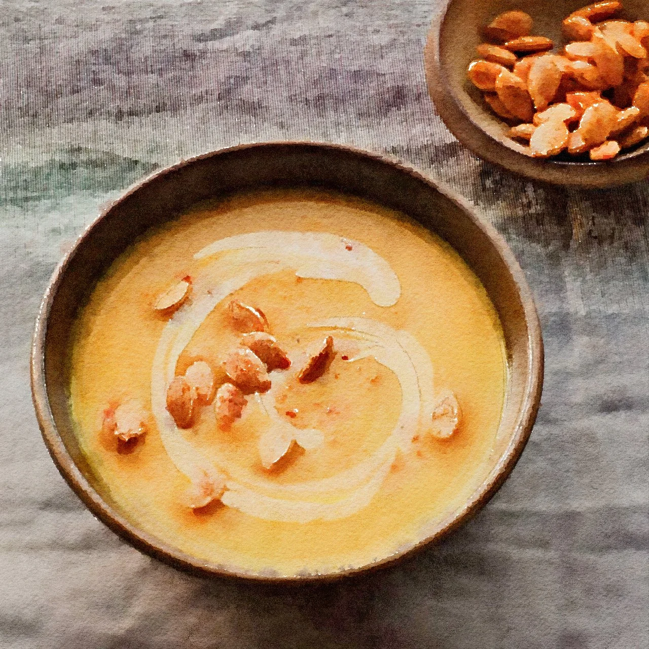 Pumpkin Soup with Spicy Pumpkin Seeds