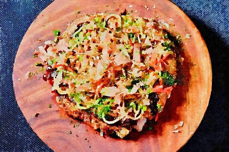 Bonito Kimchee Okonomiyaki