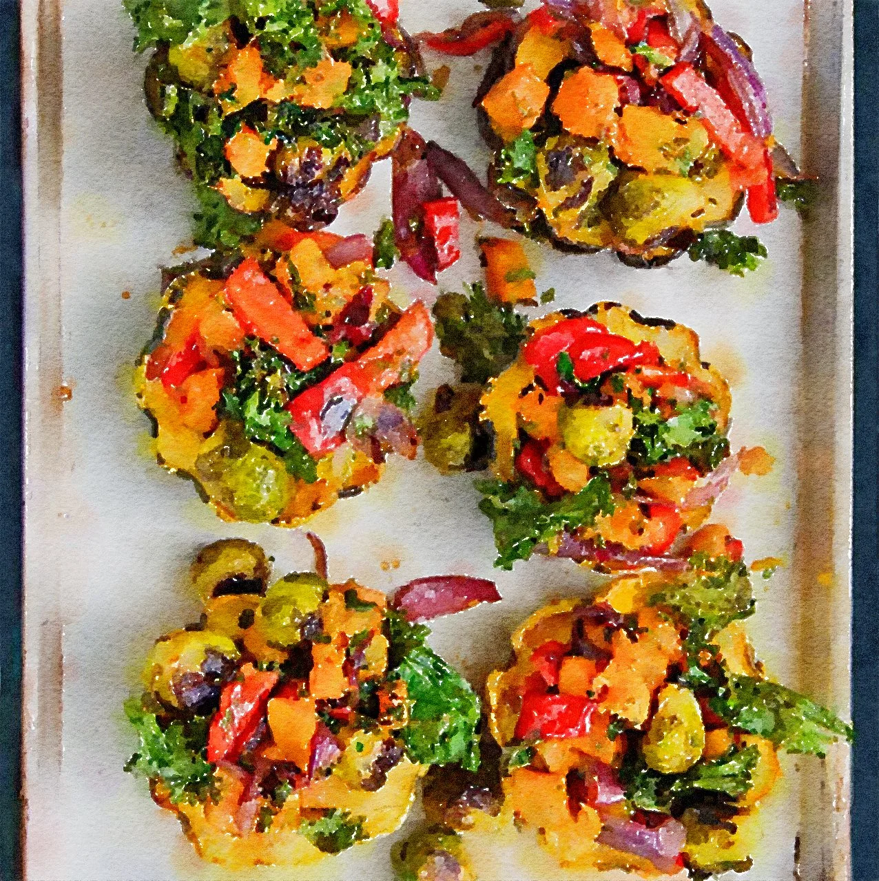 Roasted Squash Stuffed with Roasted Vegetables