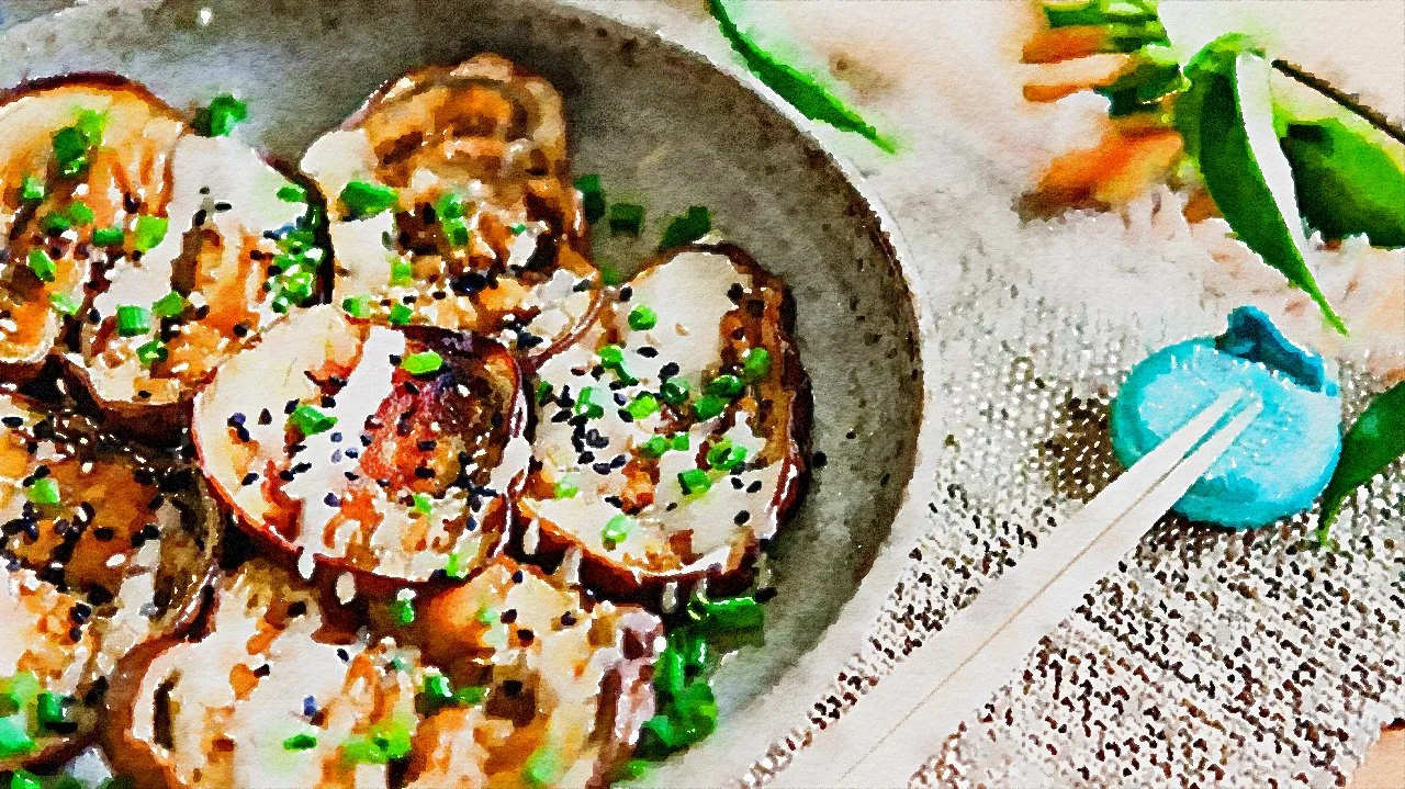 Tahini Glazed Eggplant