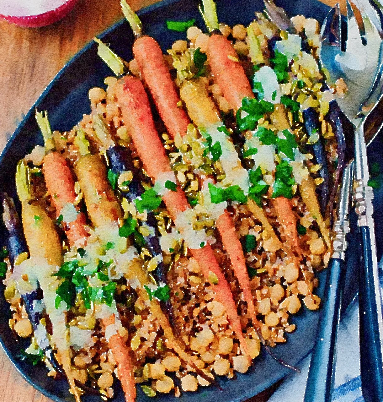 Roasted Carrots and Farro