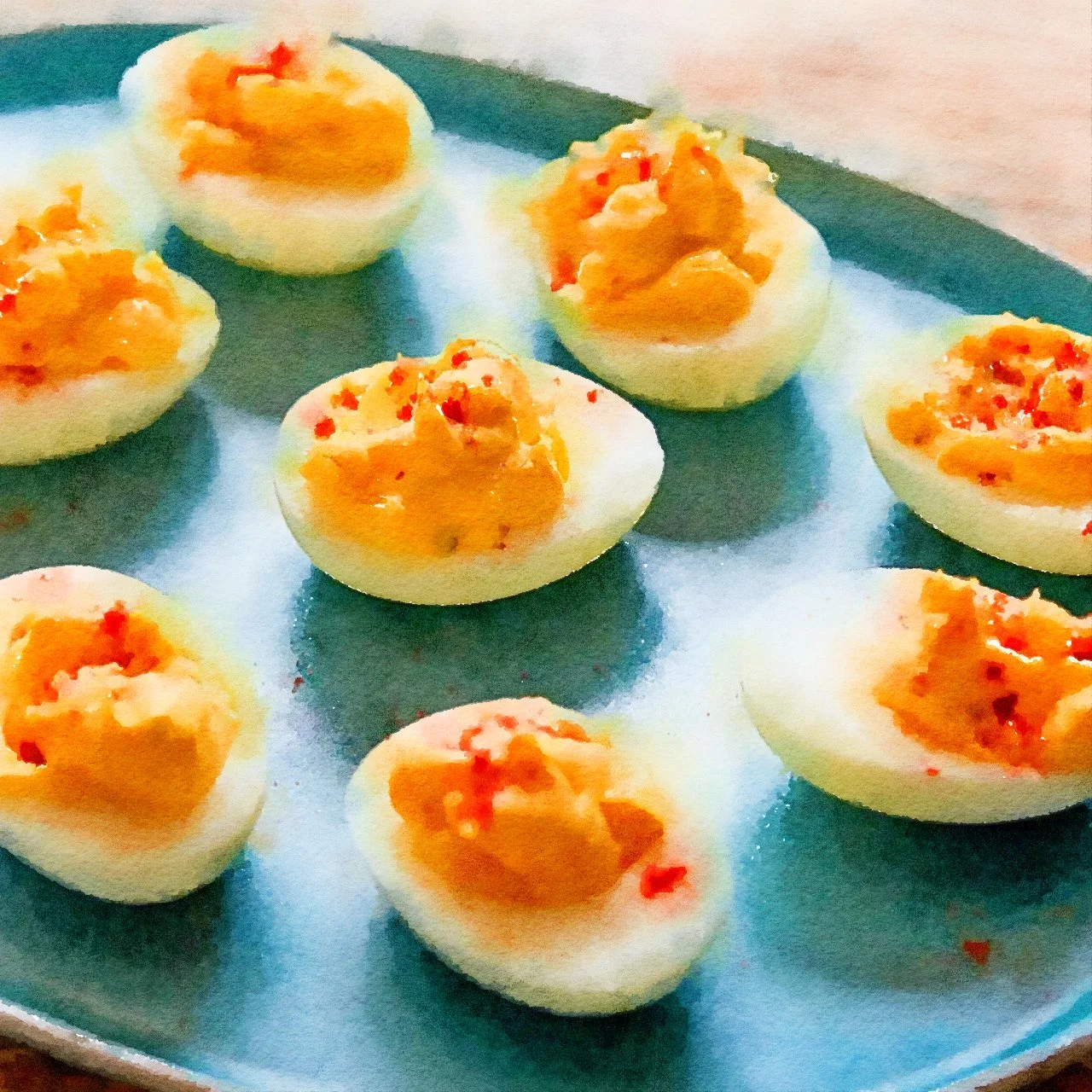 Smoked Trout Deviled Eggs