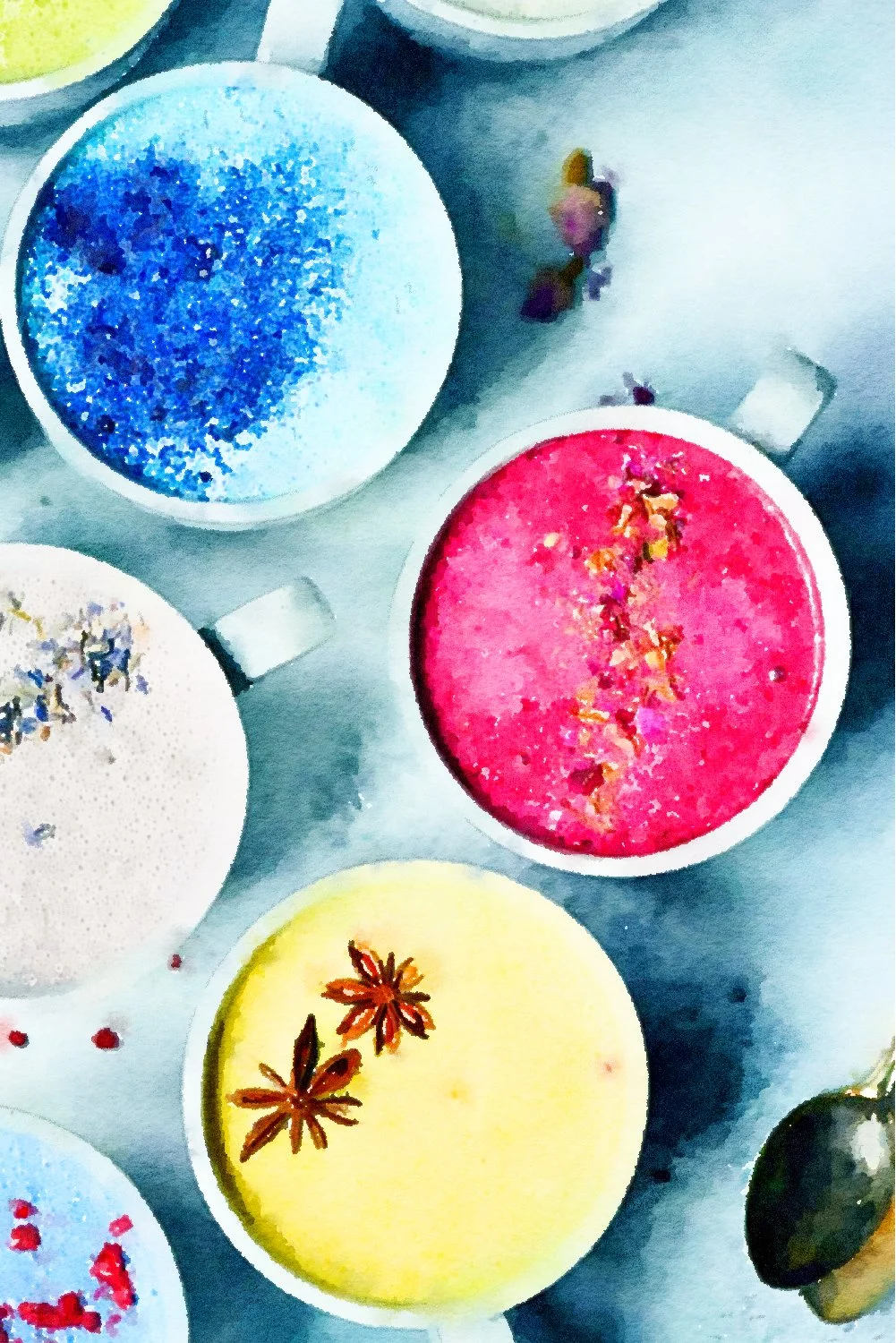 Lattes with Natural Food Colors