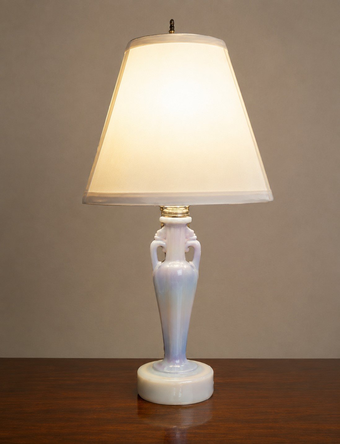 Vintage Aladdin lamp restored by Shannon Lamp Service with a custom lampshade, shown in the film Dreamer.