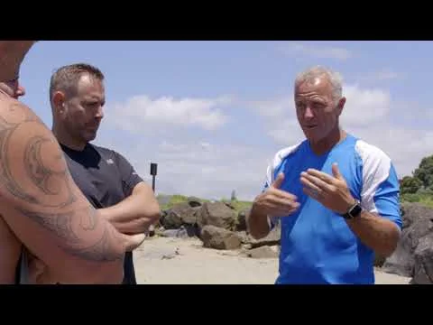 Training time! Mark Richardson coaches the Cargo Plus brothers