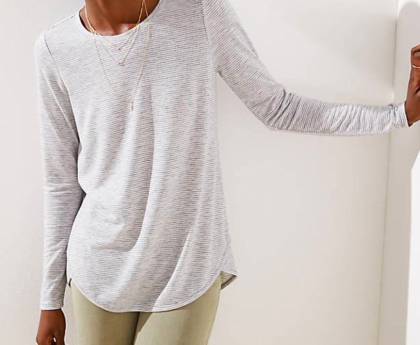 Loft striped long sleeve tee