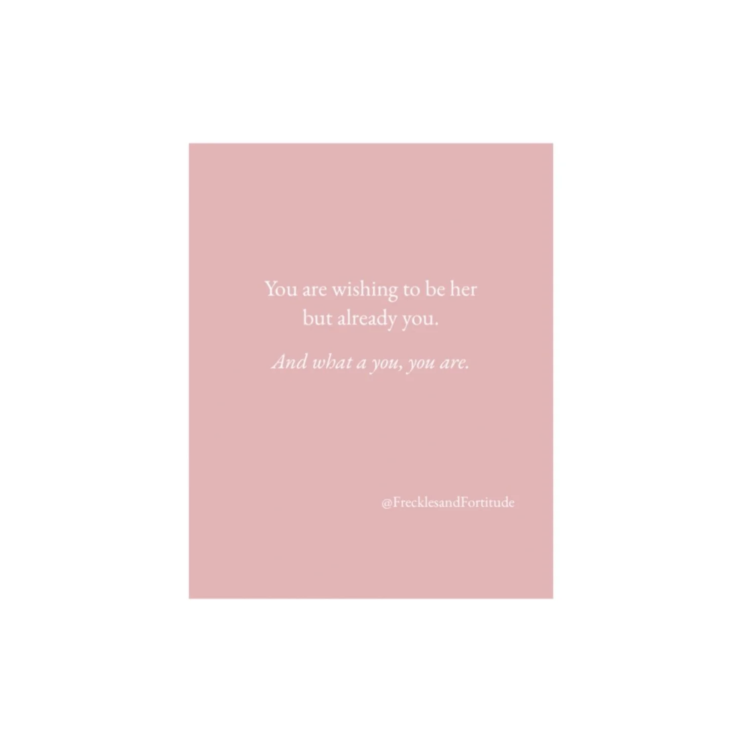      

 
   You are not the sum of other people’s opinions. You aren’t the girl you were ten years ago, though some days you look in the mirror and wish you were— skin headed down to the earth, while lies and Botox whisper it shouldn’t be this way.  