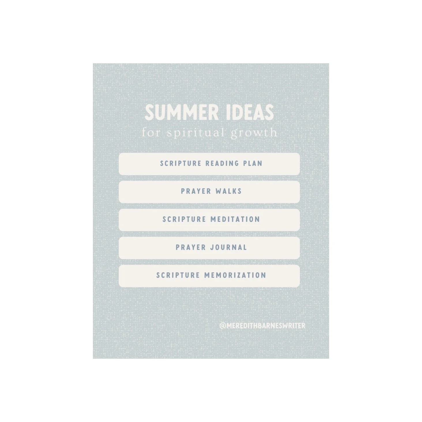 Summer Ideas for Spiritual Growth