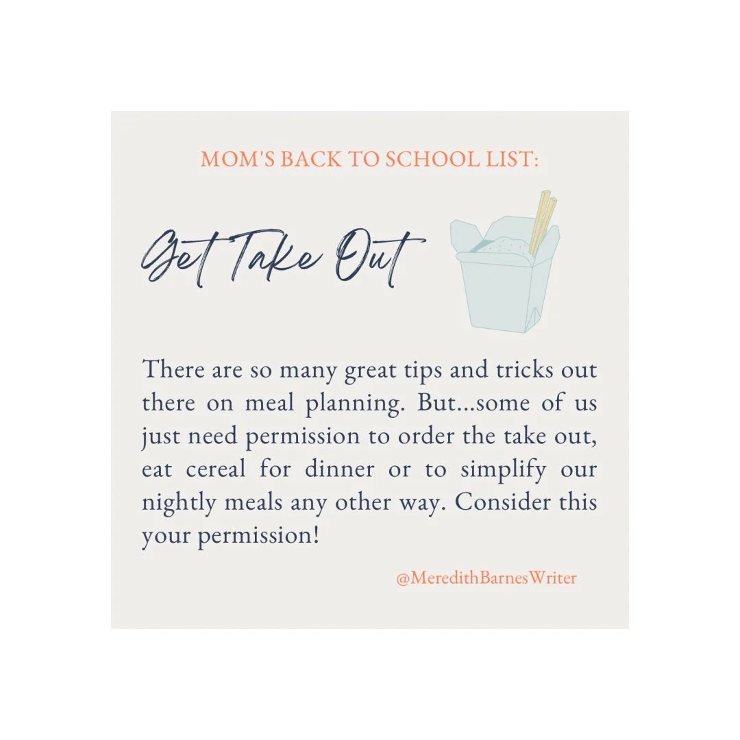 Mom's Back to School List: Takeout