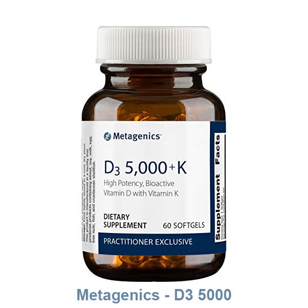 Metagenics - D3 5000 + K, Vitamin D and Vitamin K