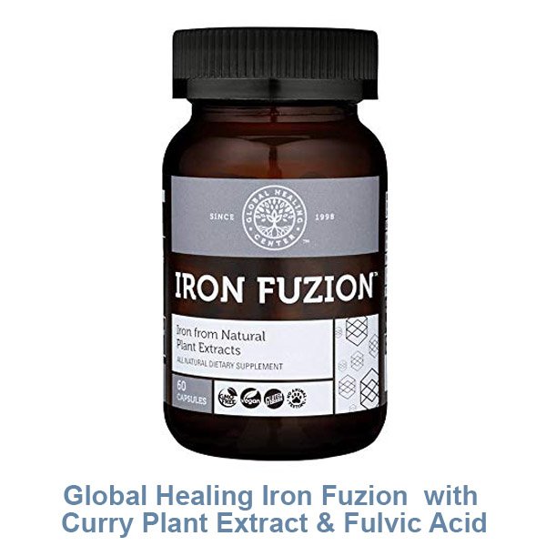 Global Healing Iron Fuzion Supplement Capsules with Curry Plant Extract &amp; Fulvic Acid