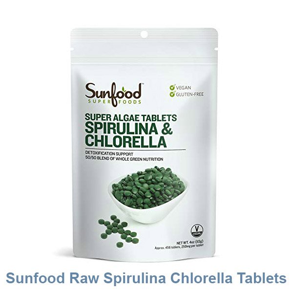 Sunfood Raw Spirulina Chlorella Tablets