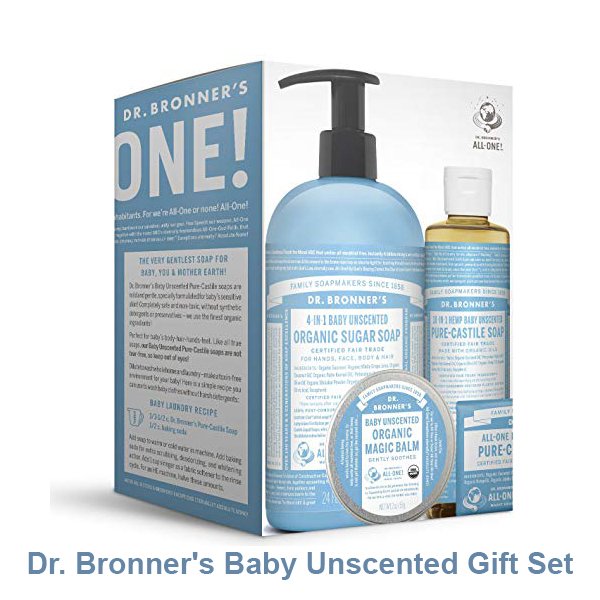 Dr. Bronner's Baby Unscented Gift Set - Pure-Castile Liquid
