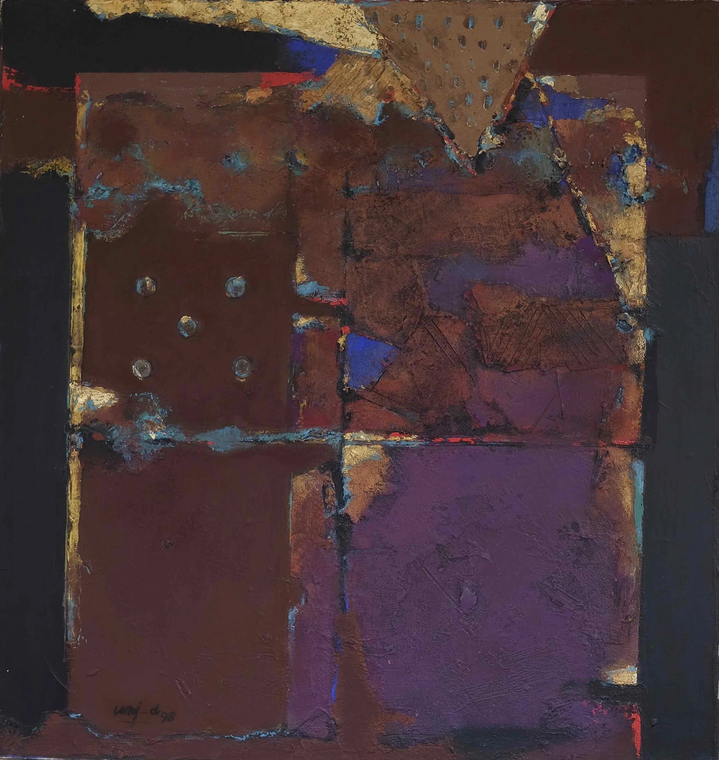 Umi Dachlan, ‘Contemplation’, oil and mixed media on canvas, 100 x 95 cm, 1998. Image courtesy of Art Agenda, S.E.A.