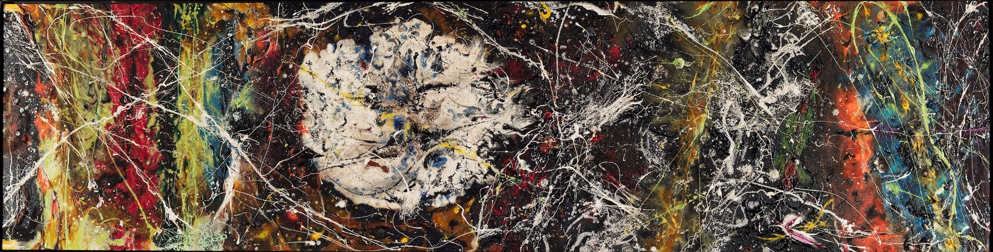 Alfonso Ossorio, ‘Ascension (Vertical); Cross-Section (Horizontal)’, this work can be displayed horizontally, with the title ‘Cross-Section’ or vertically, with the title ‘Ascension’, 1956-57, oil, enamel and plaster on masonite, 61 x 244 cm. Image courtesy of Leon Gallery.