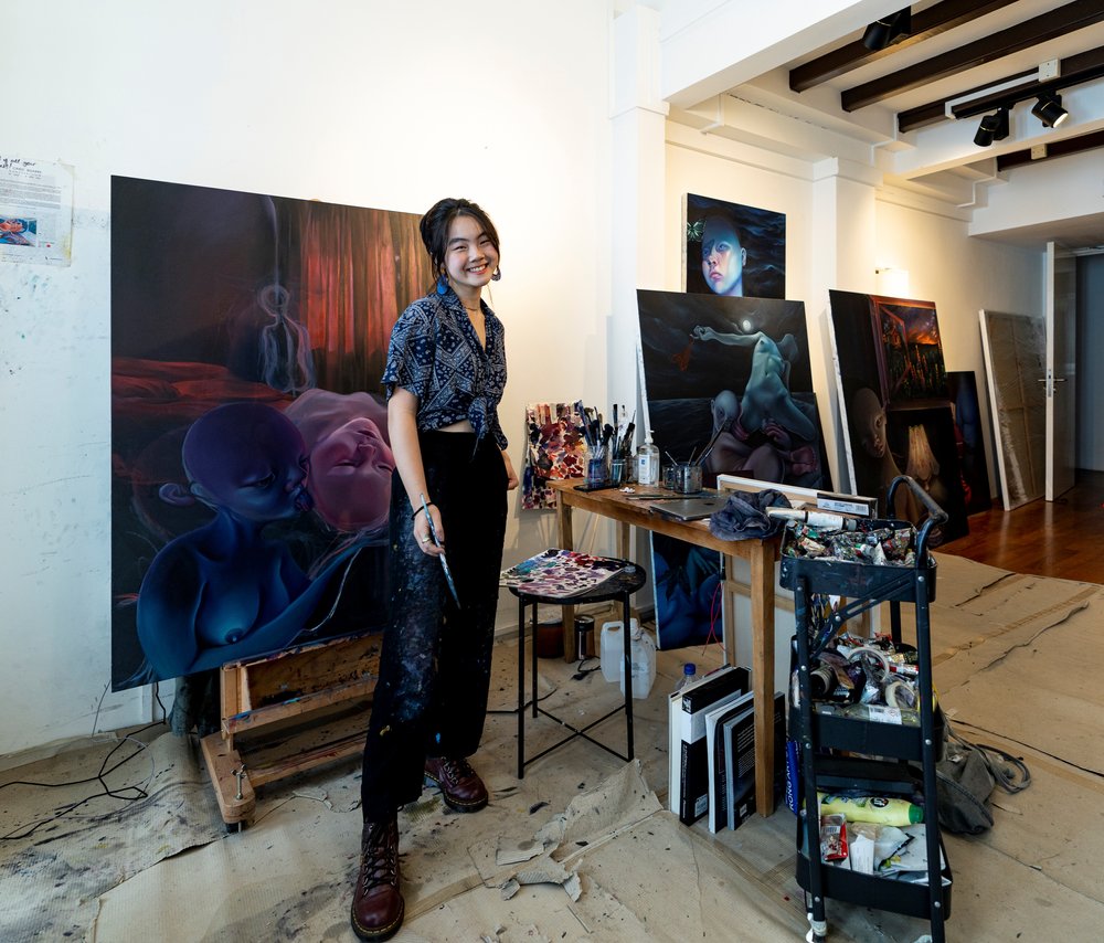 Vanessa Liem during her residency at Cuturi Gallery. Image courtesy of Cuturi Gallery.