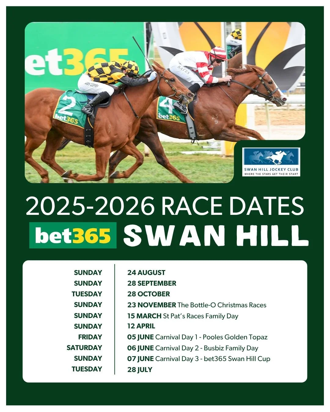 Sunday Racing Swan Hill 
