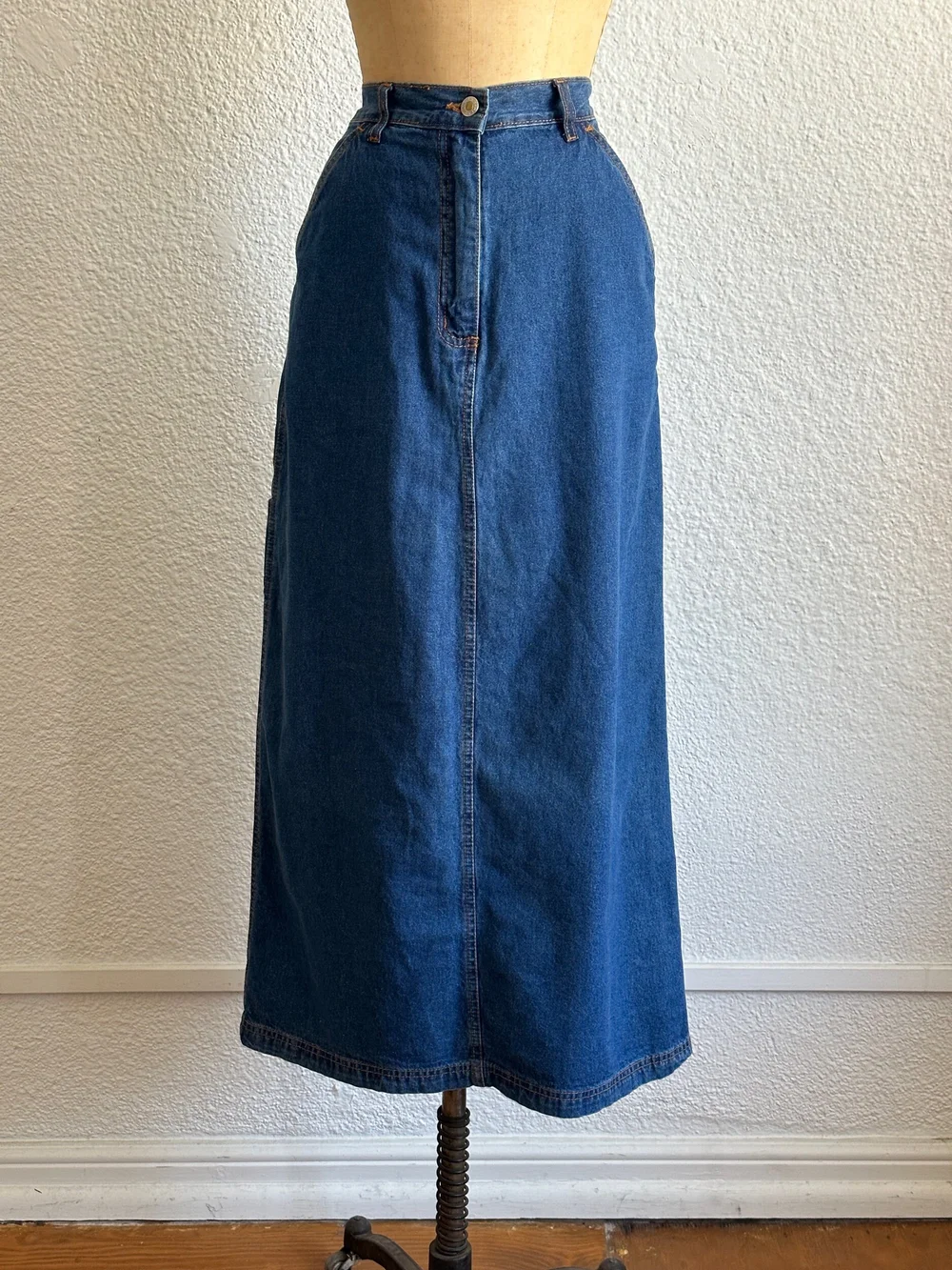 Denim Carpenter Maxi Skirt by Details — Louella Basil Vintage