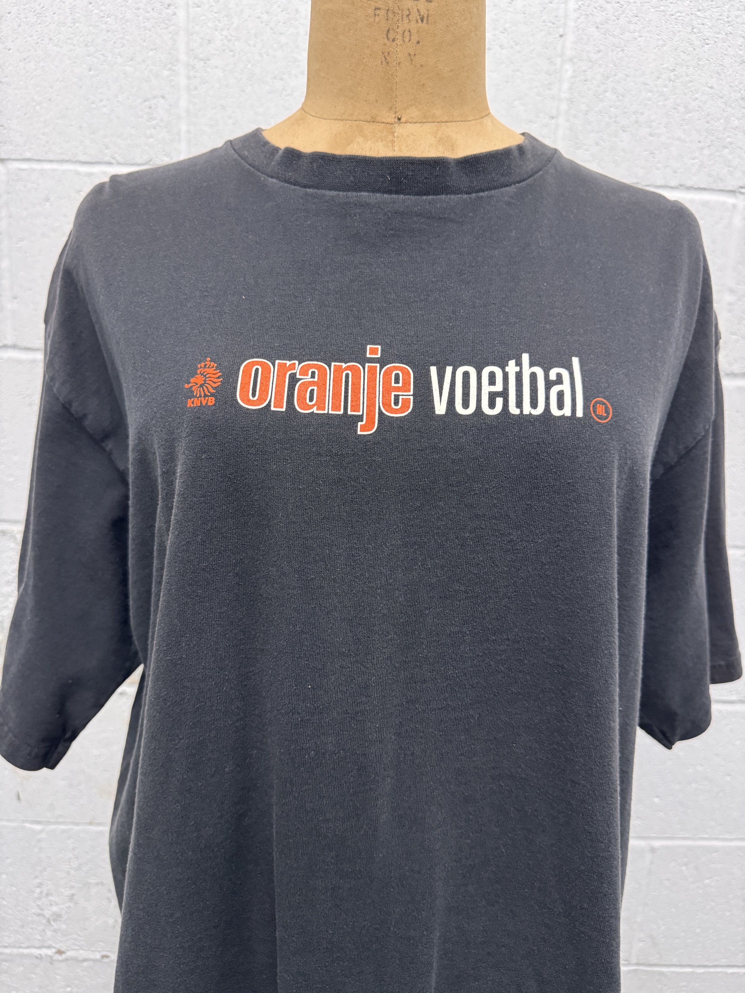 1990s Black Oranje Voetbal T Shirt