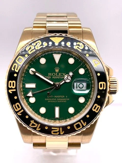 Rolex Yellow Gold GMT-Master II Green 
