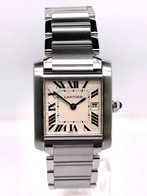 Cartier Steel Tank Francais Silver Dial 