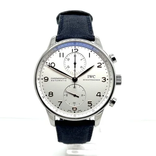 IWC Steel Portugiser White Dial Chronograph 41mm Watch — Michael 