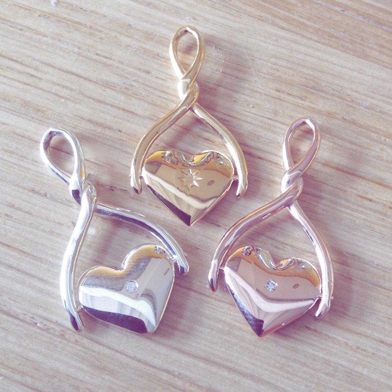 CHUNKY HEARTS - SPINNERS , gold, silver and rose-gold.JPG