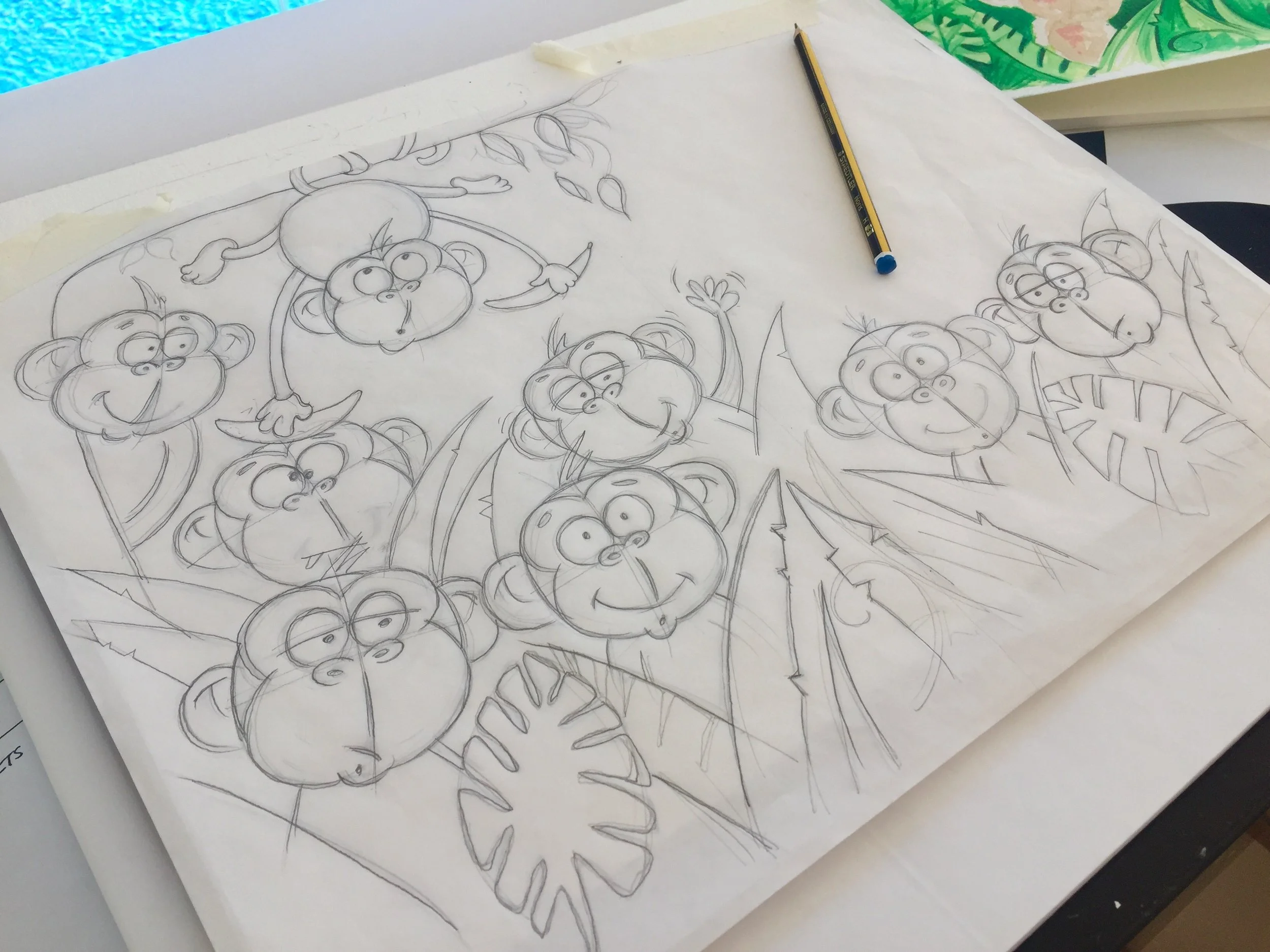 Monkeys in the jungle My most favourite thing to draw!