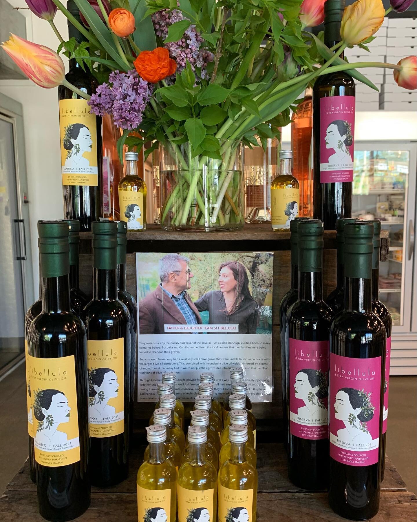 Team-members have a new favorite Olive Oil: LIBELLULA! Find it on our front table, &amp; discover what all the buzz is about&hearts;️

OPEN UNTIL 8
PHONE ORDERS: (207) 613-9873
DELIVERY @2dinein 

#oliveoil #italianoliveoil #neighborhoodgrocery