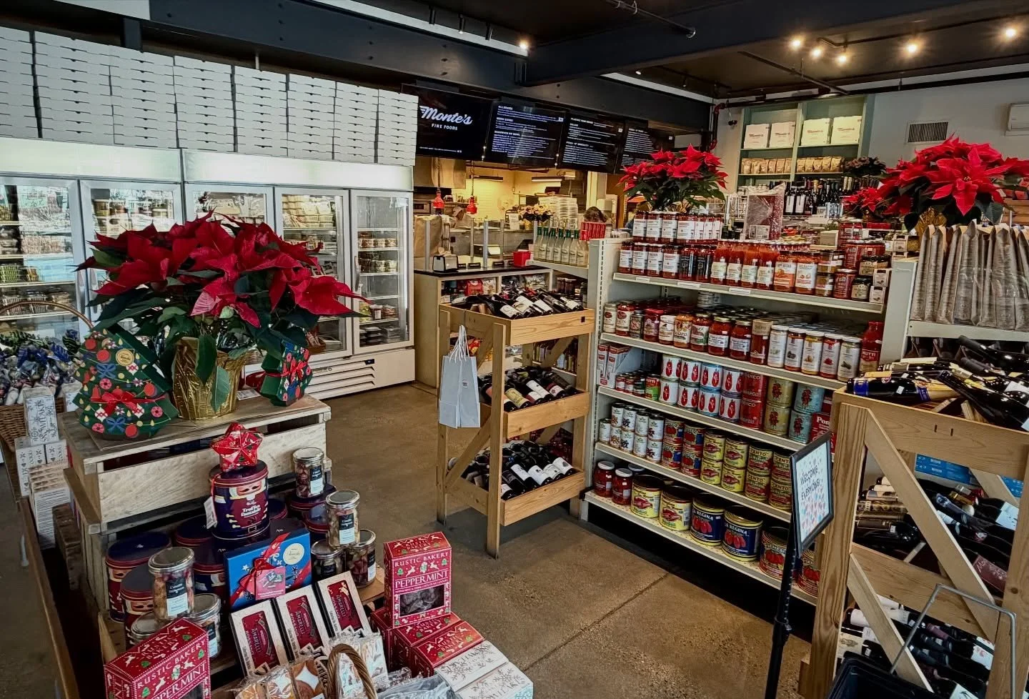 HAPPY FRIDAY EVERYONE!
We have a few photos of the store for you this morning.  Whether you are shopping for a holiday party, a gift, or are just hungry, please put us at the top of your list! 
Gift cards, fine wine, imported holiday treasures, lots 